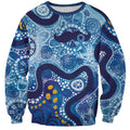 Australia Indigenous Blue Ribbon Sweatshirt Mo Bros Mustache - Aussie Hoodie