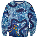 Australia Indigenous Blue Ribbon Sweatshirt Mo Bros Mustache - Aussie Hoodie