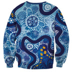 Australia Indigenous Blue Ribbon Sweatshirt Mo Bros Mustache - Aussie Hoodie