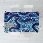 Australia Indigenous Blue Ribbon Tablecloth Mo Bros Mustache - Aussie Hoodie