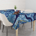 Australia Indigenous Blue Ribbon Tablecloth Mo Bros Mustache - Aussie Hoodie