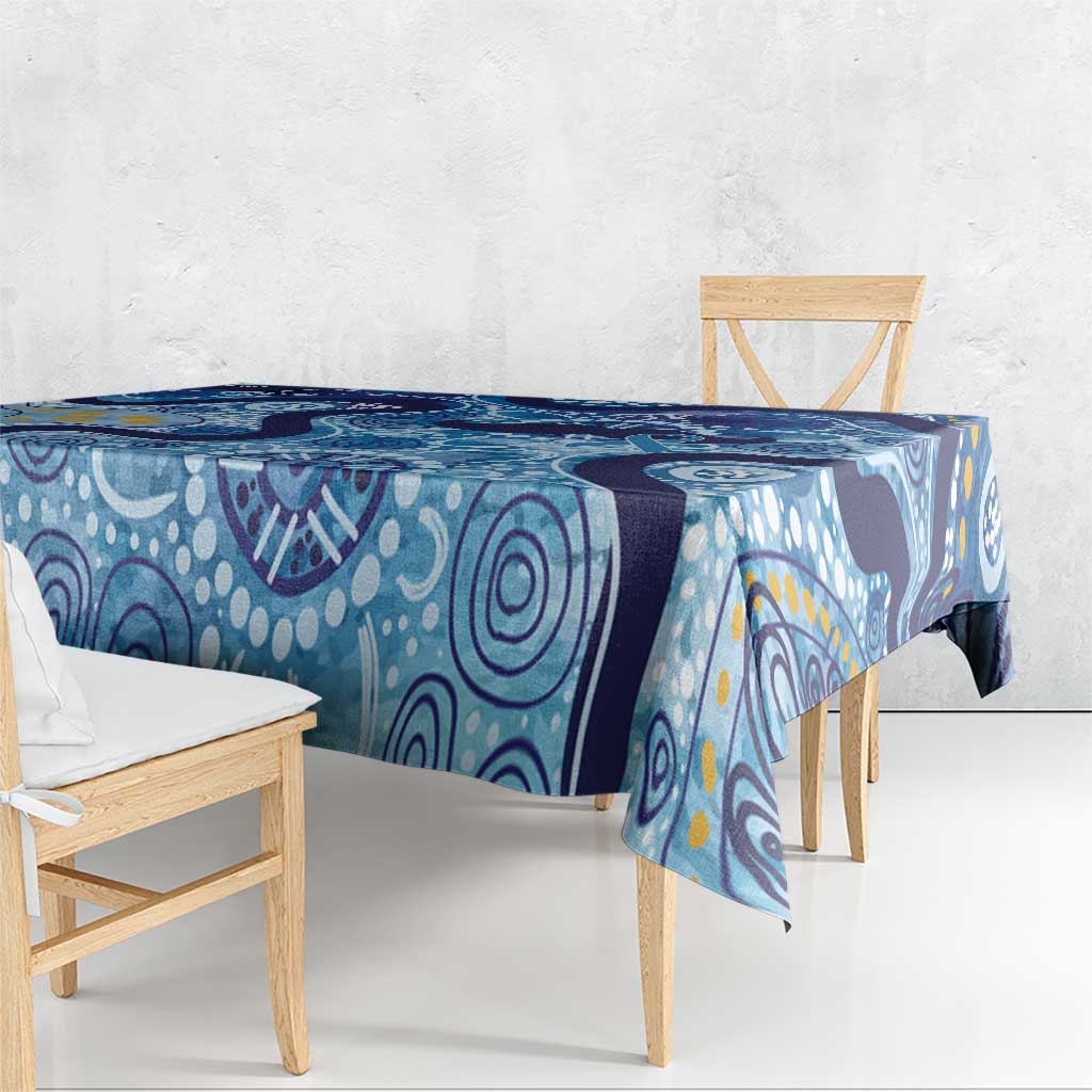 Australia Indigenous Blue Ribbon Tablecloth Mo Bros Mustache - Aussie Hoodie
