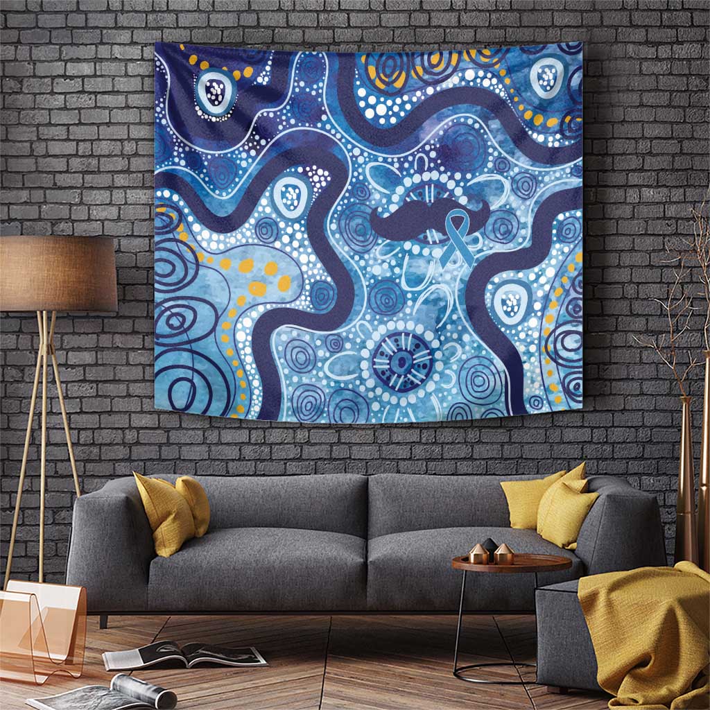 Australia Indigenous Blue Ribbon Tapestry Mo Bros Mustache - Aussie Hoodie