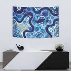 Australia Indigenous Blue Ribbon Tapestry Mo Bros Mustache - Aussie Hoodie