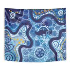 Australia Indigenous Blue Ribbon Tapestry Mo Bros Mustache - Aussie Hoodie