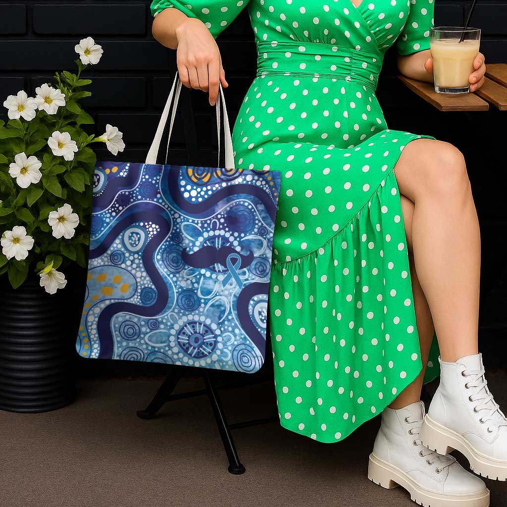 Australia Indigenous Blue Ribbon Tote Bag Mo Bros Mustache - Aussie Hoodie