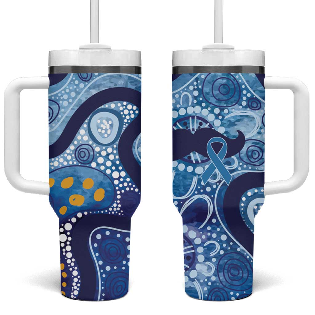 Australia Indigenous Blue Ribbon Tumbler With Handle Mo Bros Mustache - Aussie Hoodie