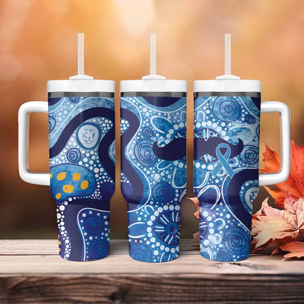 Australia Indigenous Blue Ribbon Tumbler With Handle Mo Bros Mustache - Aussie Hoodie