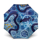 Australia Indigenous Blue Ribbon Umbrella Mo Bros Mustache - Aussie Hoodie