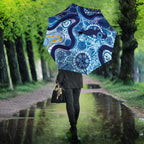 Australia Indigenous Blue Ribbon Umbrella Mo Bros Mustache - Aussie Hoodie
