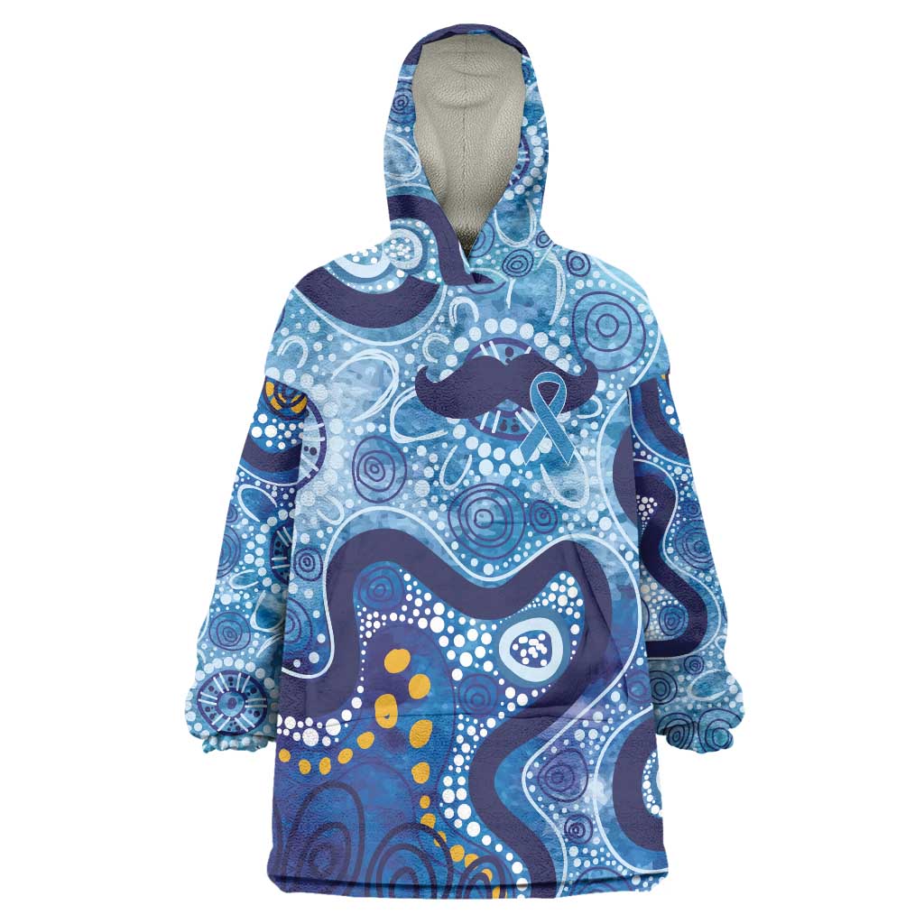 Australia Indigenous Blue Ribbon Wearable Blanket Hoodie Mo Bros Mustache - Aussie Hoodie