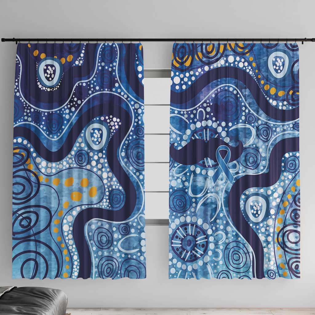 Australia Indigenous Blue Ribbon Window Curtain Mo Bros Mustache - Aussie Hoodie