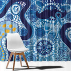 Australia Indigenous Blue Ribbon Window Curtain Mo Bros Mustache - Aussie Hoodie