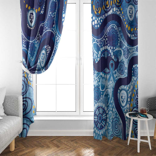 Australia Indigenous Blue Ribbon Window Curtain Mo Bros Mustache - Aussie Hoodie