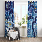 Australia Indigenous Blue Ribbon Window Curtain Mo Bros Mustache - Aussie Hoodie