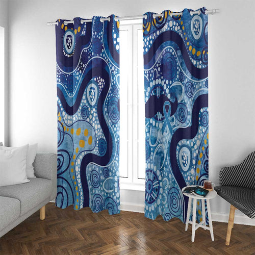 Australia Indigenous Blue Ribbon Window Curtain Mo Bros Mustache - Aussie Hoodie