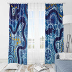 Australia Indigenous Blue Ribbon Window Curtain Mo Bros Mustache - Aussie Hoodie