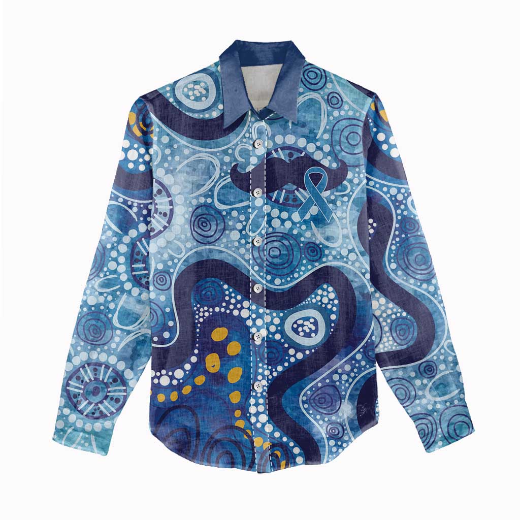 Australia Indigenous Blue Ribbon Women Casual Shirt Mo Bros Mustache - Aussie Hoodie