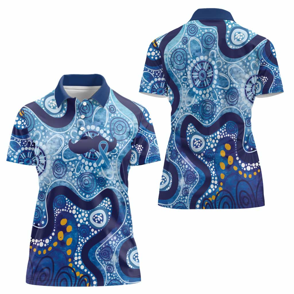 Australia Indigenous Blue Ribbon Women Polo Shirt Mo Bros Mustache - Aussie Hoodie