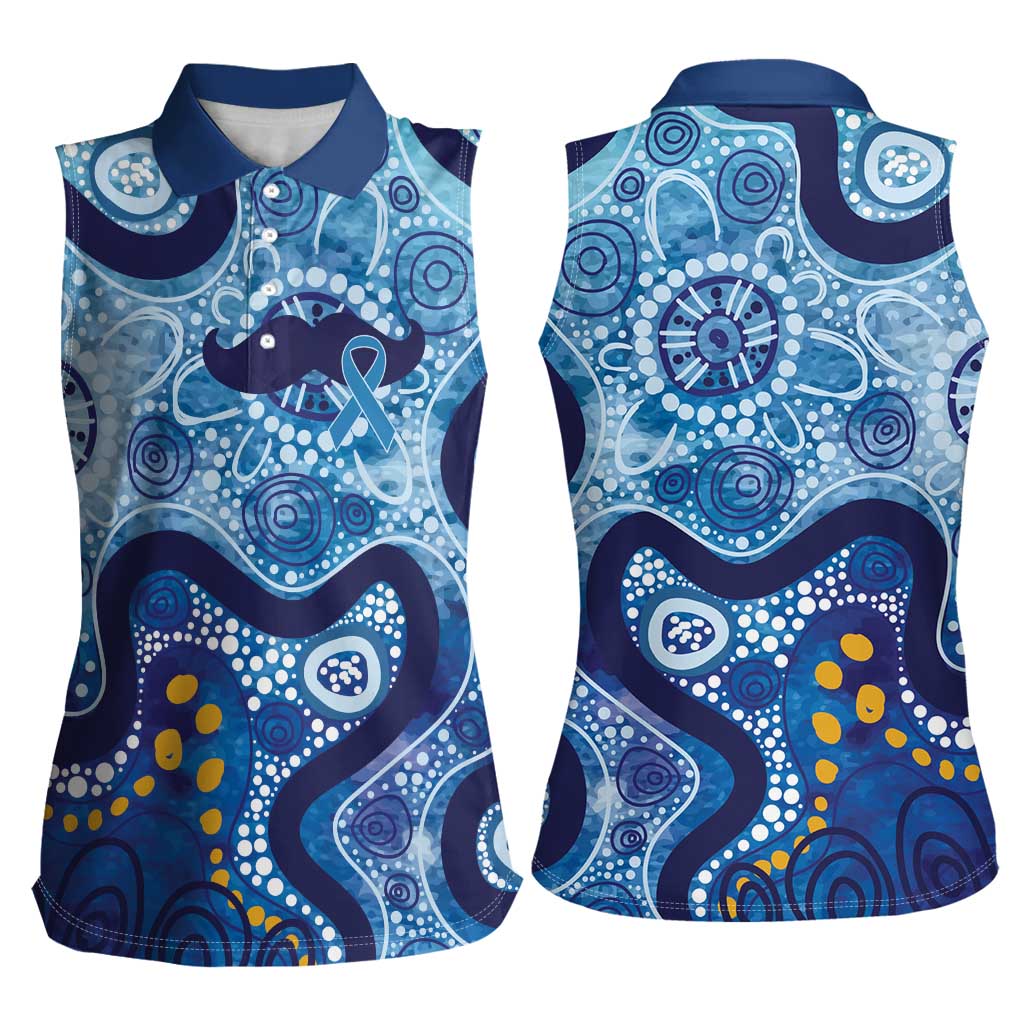 Australia Indigenous Blue Ribbon Women Sleeveless Polo Shirt Mo Bros Mustache - Aussie Hoodie