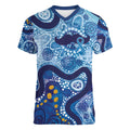 Australia Indigenous Blue Ribbon Women V-Neck T-Shirt Mo Bros Mustache - Aussie Hoodie