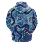 Australia Indigenous Blue Ribbon Zip Hoodie Mo Bros Mustache - Aussie Hoodie