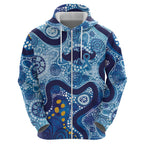 Australia Indigenous Blue Ribbon Zip Hoodie Mo Bros Mustache - Aussie Hoodie