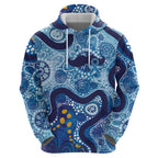 Australia Indigenous Blue Ribbon Zip Hoodie Mo Bros Mustache - Aussie Hoodie