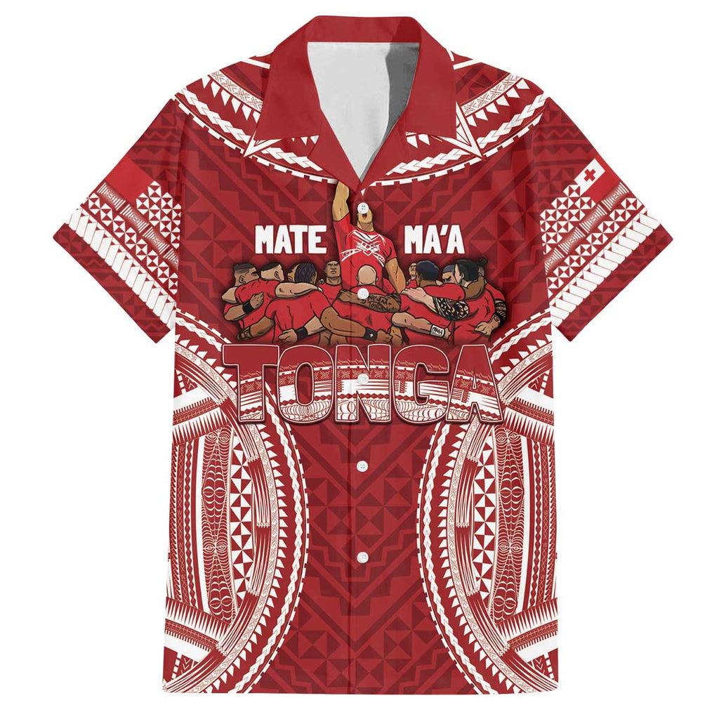 Personalized Mate Maa Tonga Rugby Family Matching Off The Shoulder Long Sleeve Dress and Hawaiian Shirt Ofa Atu Tonga
