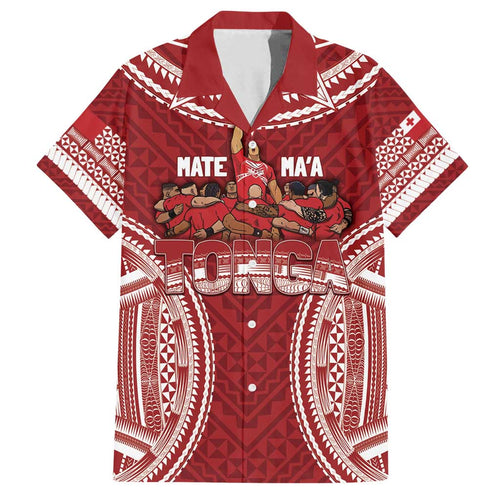 Personalized Mate Maa Tonga Rugby Family Matching Off Shoulder Maxi Dress and Hawaiian Shirt Ofa Atu Tonga