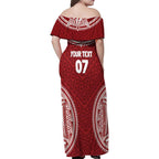 Personalized Mate Maa Tonga Rugby Family Matching Off Shoulder Maxi Dress and Hawaiian Shirt Ofa Atu Tonga