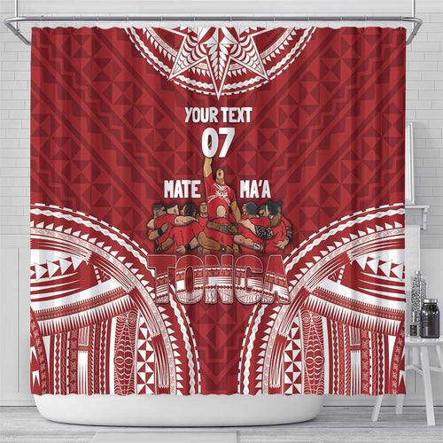 Personalized Mate Maa Tonga Rugby Shower Curtain Ofa Atu Tonga