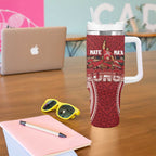 Personalized Mate Maa Tonga Rugby Tumbler With Handle Ofa Atu Tonga