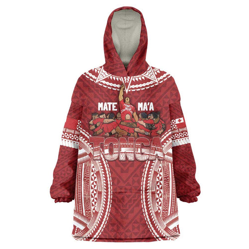 Personalized Mate Maa Tonga Rugby Wearable Blanket Hoodie Ofa Atu Tonga