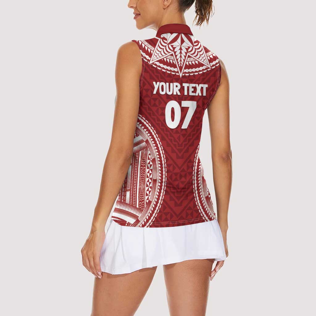 Personalized Mate Maa Tonga Rugby Women Sleeveless Polo Shirt Ofa Atu Tonga