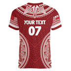 Personalized Mate Maa Tonga Rugby Women V-Neck T-Shirt Ofa Atu Tonga