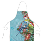 Blue Budgies on Callistemon Apron Merry Christmas Aussie - Aussie Hoodie