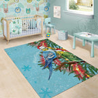 Blue Budgies on Callistemon Area Rug Merry Christmas Aussie - Aussie Hoodie