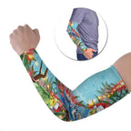 Blue Budgies on Callistemon Arm Sleeves Merry Christmas Aussie - Aussie Hoodie