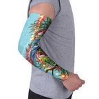 Blue Budgies on Callistemon Arm Sleeves Merry Christmas Aussie - Aussie Hoodie