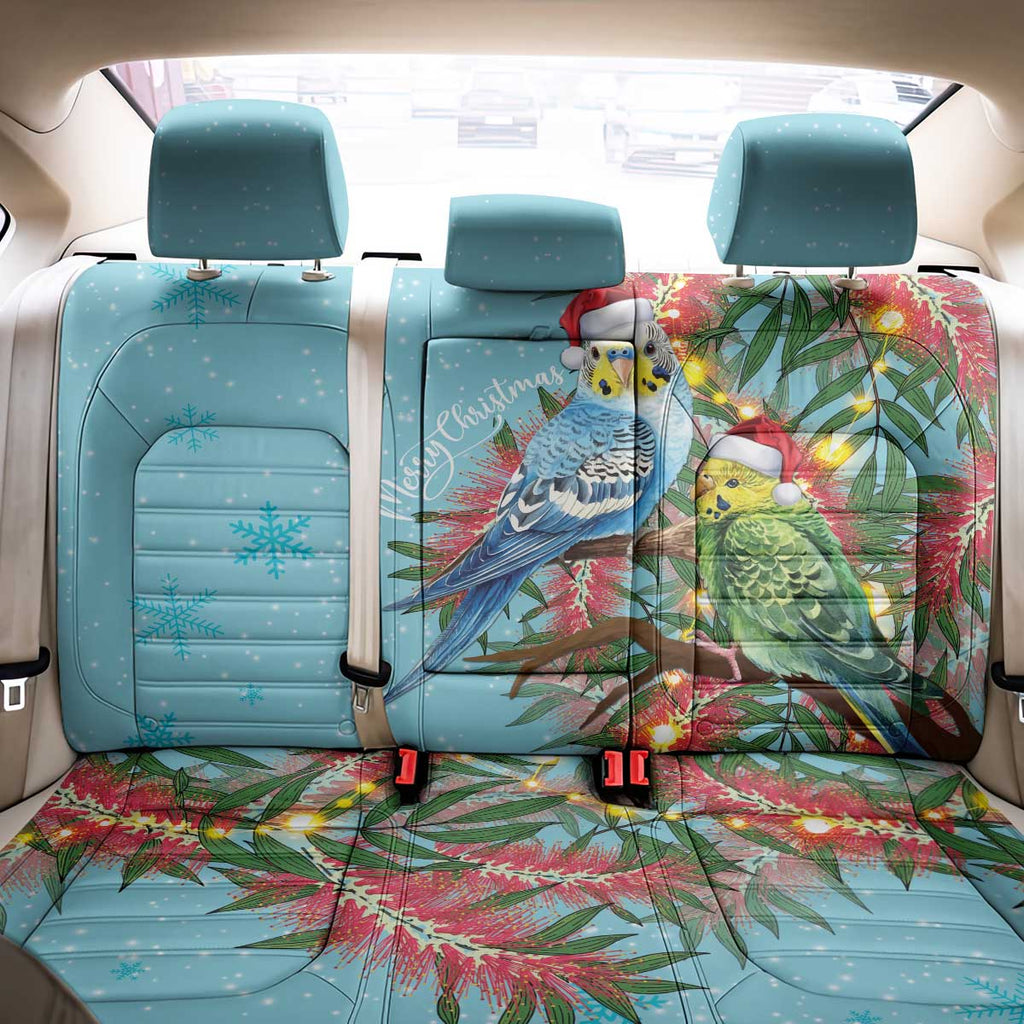 Blue Budgies on Callistemon Back Car Seat Cover Merry Christmas Aussie - Aussie Hoodie