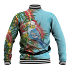 Blue Budgies on Callistemon Baseball Jacket Merry Christmas Aussie - Aussie Hoodie