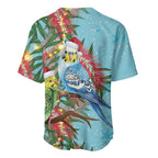 Blue Budgies on Callistemon Baseball Jersey Merry Christmas Aussie - Aussie Hoodie