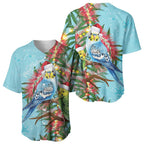 Blue Budgies on Callistemon Baseball Jersey Merry Christmas Aussie - Aussie Hoodie