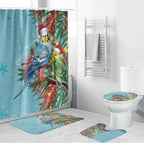 Blue Budgies on Callistemon Bathroom Set Merry Christmas Aussie - Aussie Hoodie
