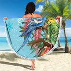 Blue Budgies on Callistemon Beach Blanket Merry Christmas Aussie - Aussie Hoodie