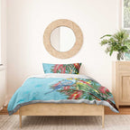 Blue Budgies on Callistemon Bedding Set Merry Christmas Aussie - Aussie Hoodie