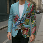 Blue Budgies on Callistemon Blazer Merry Christmas Aussie - Aussie Hoodie