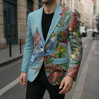 Blue Budgies on Callistemon Blazer Merry Christmas Aussie - Aussie Hoodie