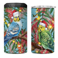 Blue Budgies on Callistemon 4 in 1 Can Cooler Tumbler Merry Christmas Aussie - Aussie Hoodie